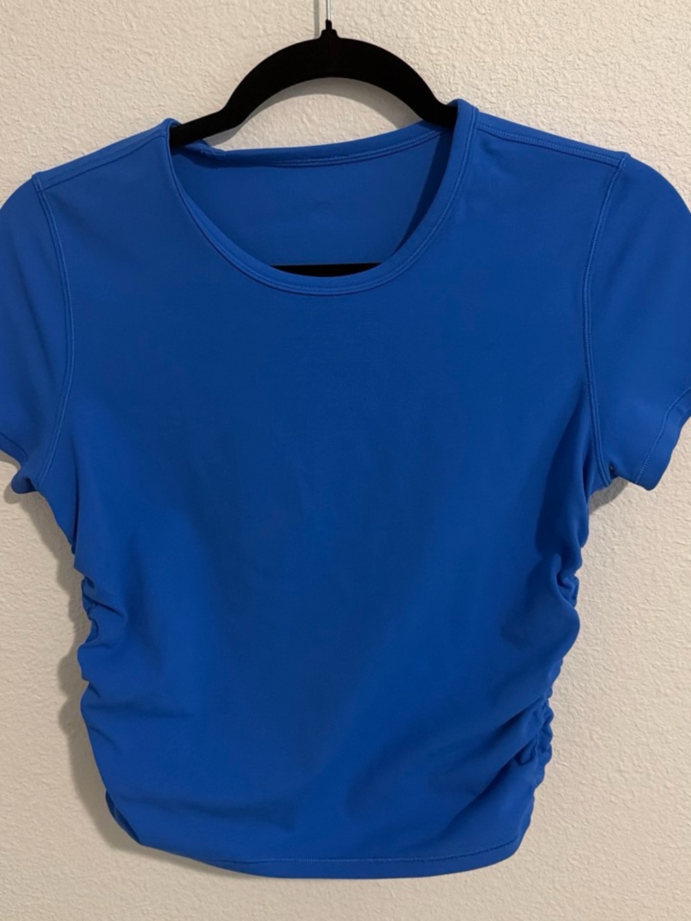 lululemon athletica Royal Blue Short Sleeve Ruched Tee